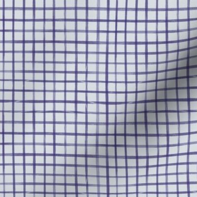 Small Purple Ink Graphic Grid on Watercolor Paper