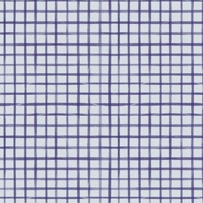 Small Purple Ink Graphic Grid on Watercolor Paper