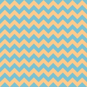 blue and orange chevron, lines, zig zag, geometric (small)