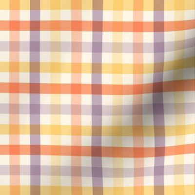 Bright Easter Plaid // Medium Scale // Purple, Orange, Yellow, Spring