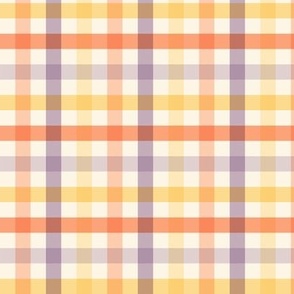 Bright Easter Plaid // Medium Scale // Purple, Orange, Yellow, Spring