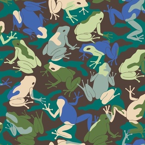 (L) Frog camouflage rainforest green and blue