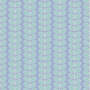 Leaf Line - Soft Sage and Periwinkle Purple - Medium