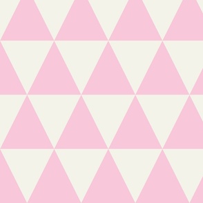 Triangles - pink and cream, large scale