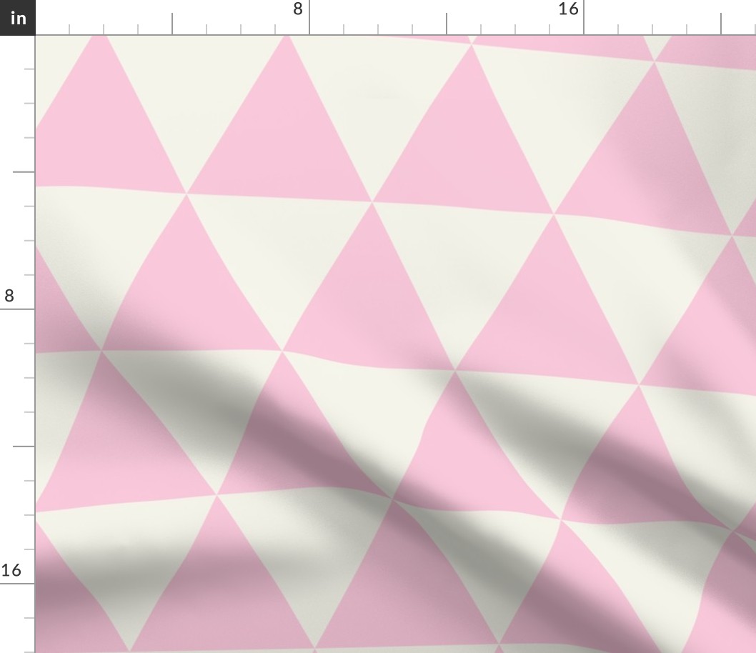 Triangles - pink and cream, large scale