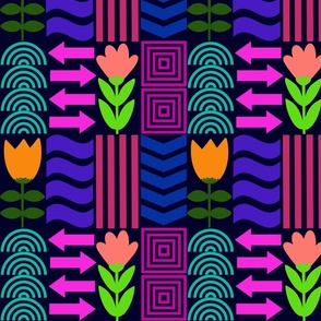 Vibrant Floral and Geometric Mix