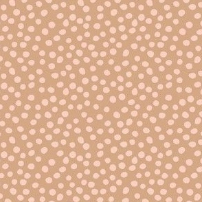 (small) tossed polka dot sprinkles - blush pink on mokka brown