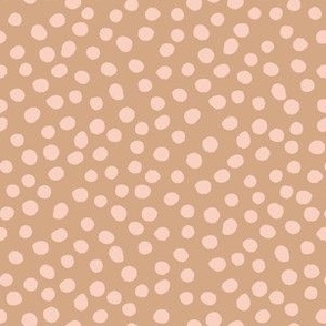 (medium) tossed polka dot sprinkles - blush pink on mokka brown