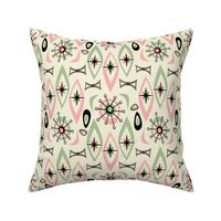 Mid Century Shapes - Pink and Green Rotated 90 Degrees
