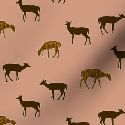 Deer Pattern on Dusty Mauve