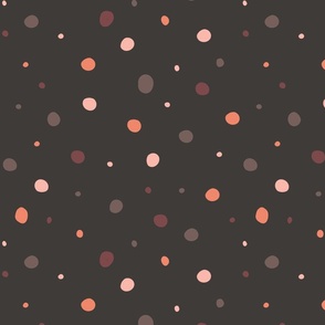 Gingko Passion Big Dots ✺ on CHOCOLATE BROWN