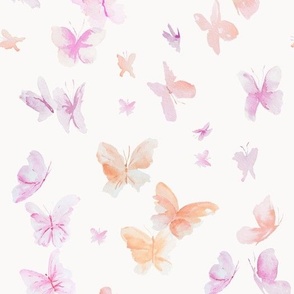 Watercolor Pink Butterflies