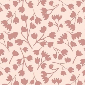 Ditsy Floral, coral on light peach
