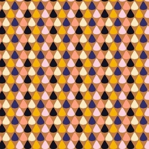 Brick by Brick Geometric Shapes Rainbow Pink Blue Yellow Camel Brown Fabric Wallpaper