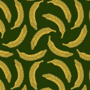 banana stitch - stylized yellow embroidered banana fruit - abstract food fabric and wallpaper