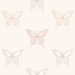 glam art nouveau butterflies in blush pink 