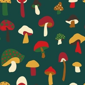 Retro Mushroom Party in Green