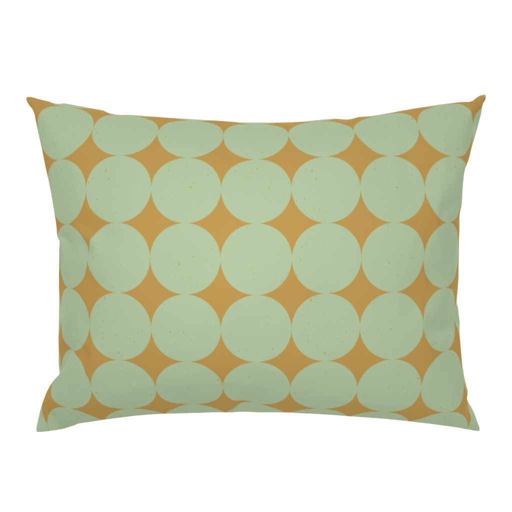 medium scale // modern retro geometric in goldenrod golden yellow and teal green  