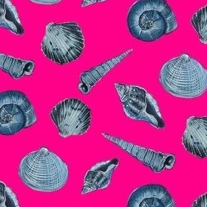 Indigo Seashells // Hot Pink