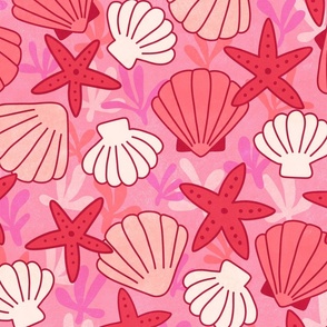 Summer Seashells in Pink and Coral