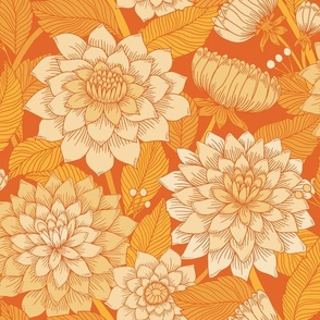 Orange Dahlias - Large