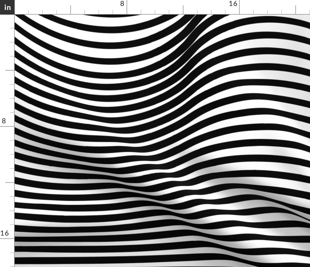 Black and white wavy line ribbon 24x73