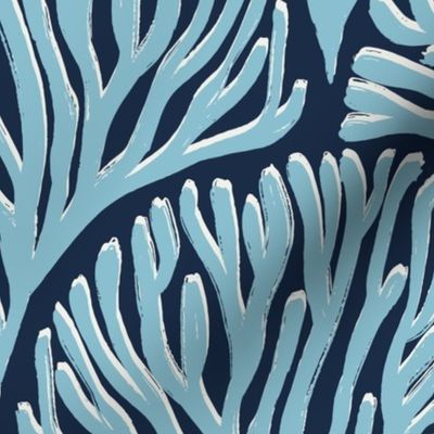 Coral Fan Mermaid Scales Extra large Blue