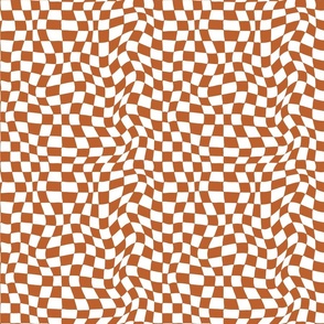 Burnt orange optical checkerboard