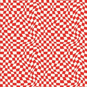 Red and cream optical checkerboard