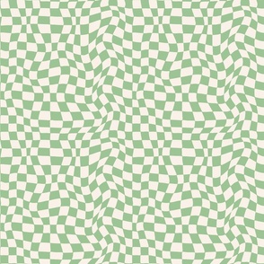 Celadon green optical checkerboard