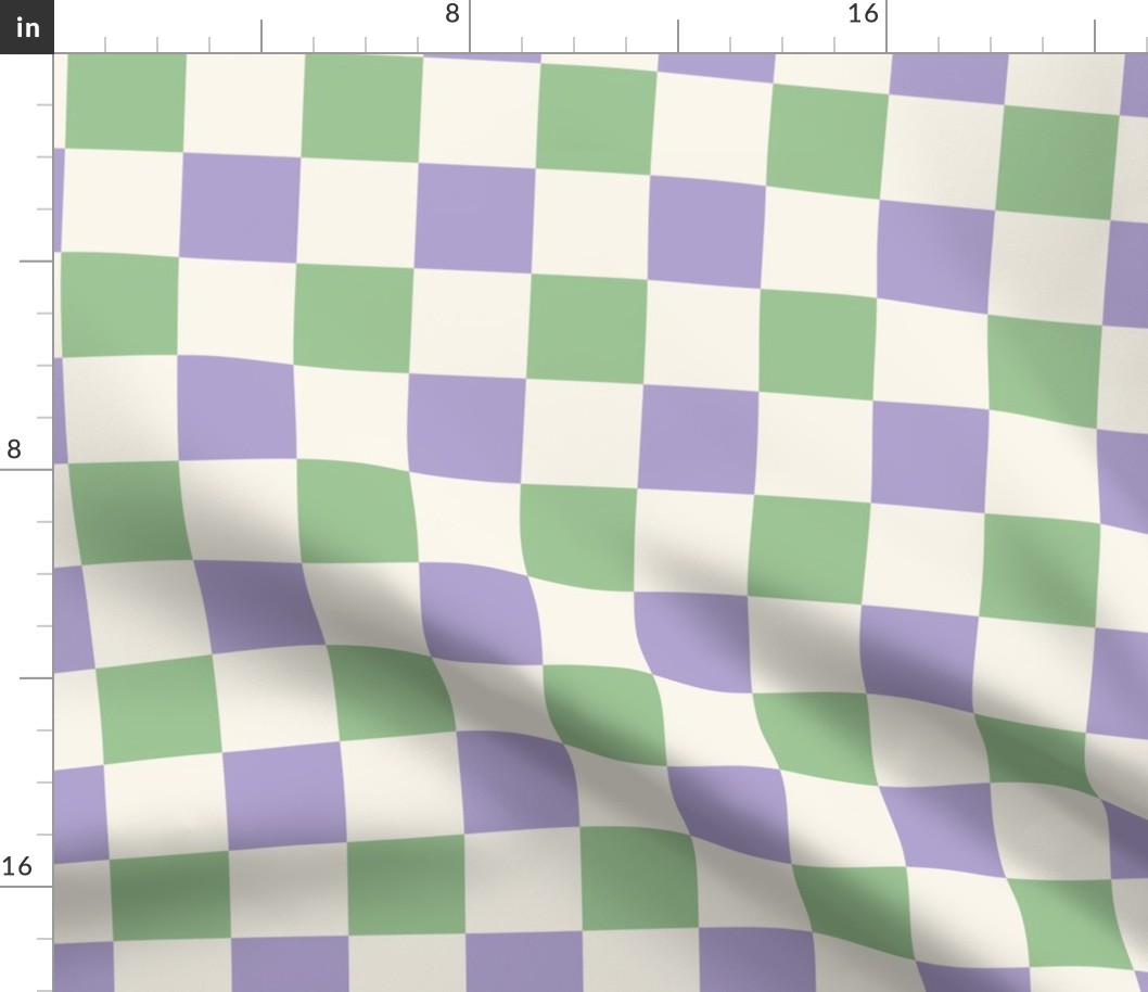 Green and purple checks