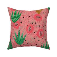 Lg. Cactus with Texture-Pink-Green
