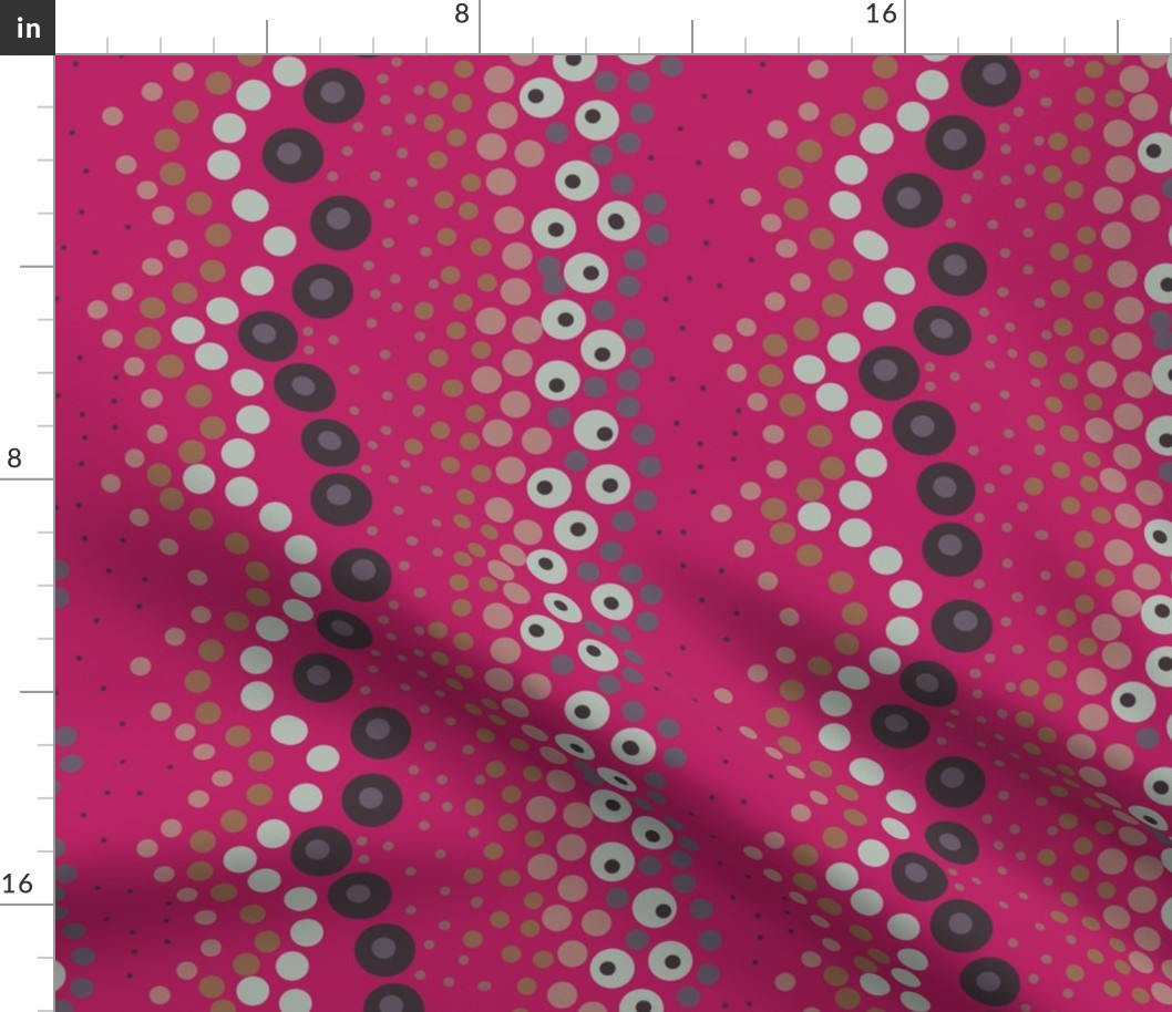 Hot pink Polka Dot  Abstract Design #0090