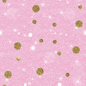 Glitter look polka dots  Pale Pink 