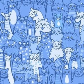 Cat crowd - small scale - dark blue