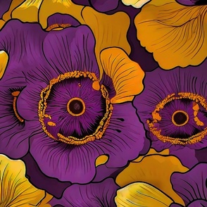 Purple and gold flowers XLscale