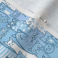Cat crowd - small scale - light blue
