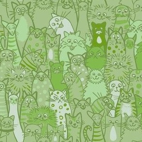 Cat crowd - small scale - green