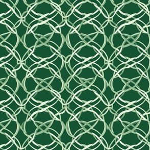 Emerald Vines - Organic Interlace Pattern Fabric Design