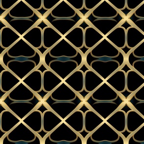 Golden Elegance - Lattice Luxury Fabric Design