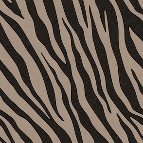 Textured Zebra Print Black and Natural - Animal Print