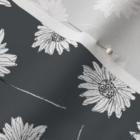 watercolor floral monochrome daisy Design #096