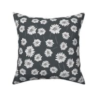 watercolor floral monochrome daisy Design #096