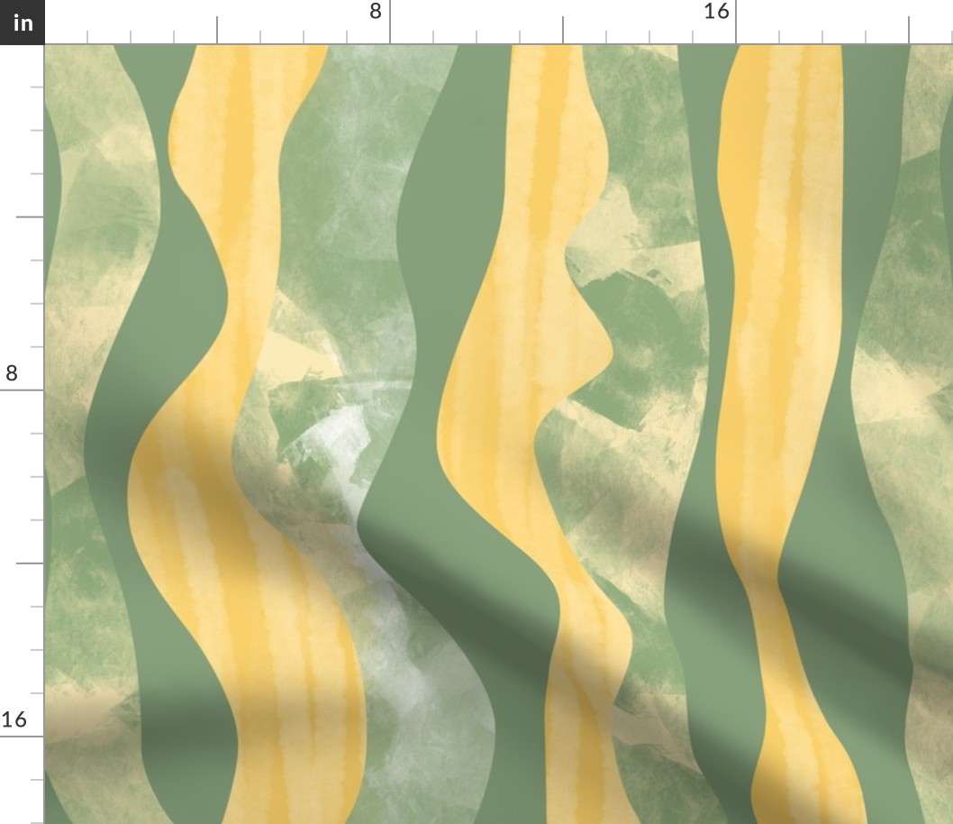 green and yellow vertical waves - large scale