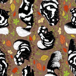 Eastern Spotted Skunk 18x18 autumn sideways