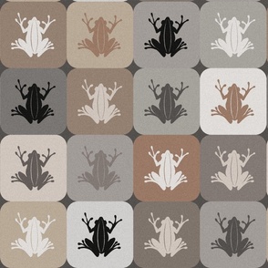 (M) Frog Checker / Textured / Brown Beige Black / medium scale