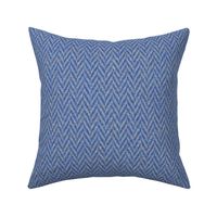 Herringbone Mini Chevron Cobalt Blue Grey Small Scale