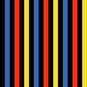 Red Blue Yellow Black 1” Stripe