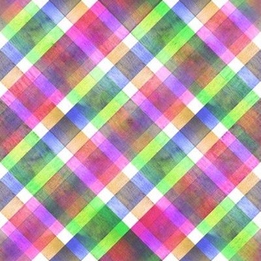 Rainbow Plaid diagonal