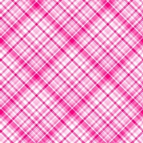 Pink Plaid diagonal Valentines day